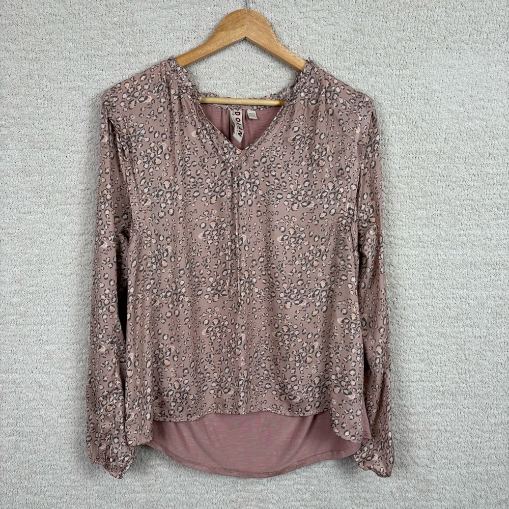 Anthropologie Dolan‎ Top Womens M Pink Miramar Leopard Print Pullover Blouse